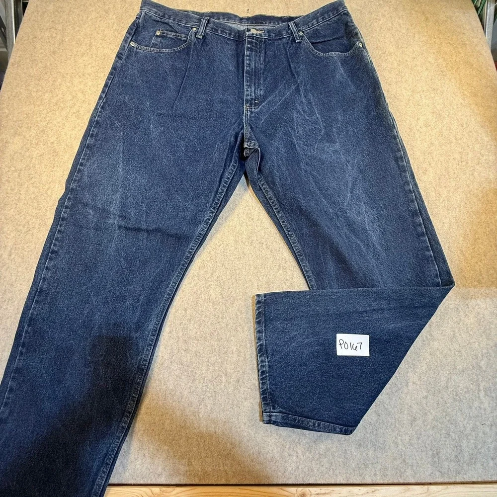 Wrangler Authentics Mens Relaxed Fit Jeans Dark Wash Blue 42x32 97801WDR Denim‎